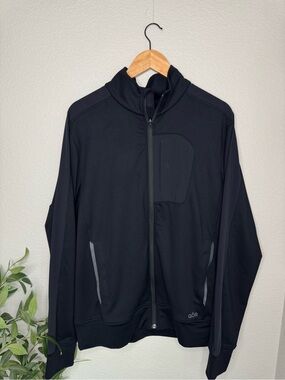 QOR Superlight Run Hoodie Jacket Men's L Black Reflective Performance Full Zip